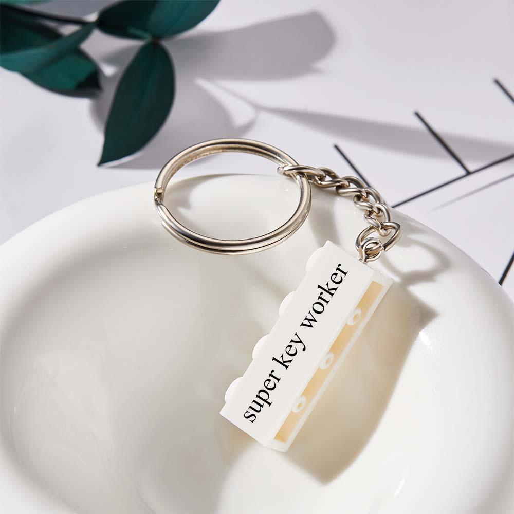 Porte-clés Bloc Blanc Personnalisé Gravé Porte-clés Coloré Cadeaux Pour Elle - soufeelfr