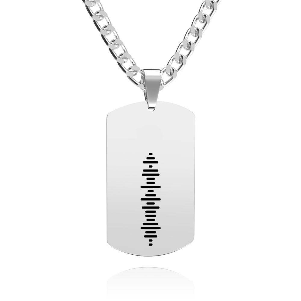 Scannable Music Code Collier Tag Gravé Collier Cadeaux Pour Petit Ami/Mari