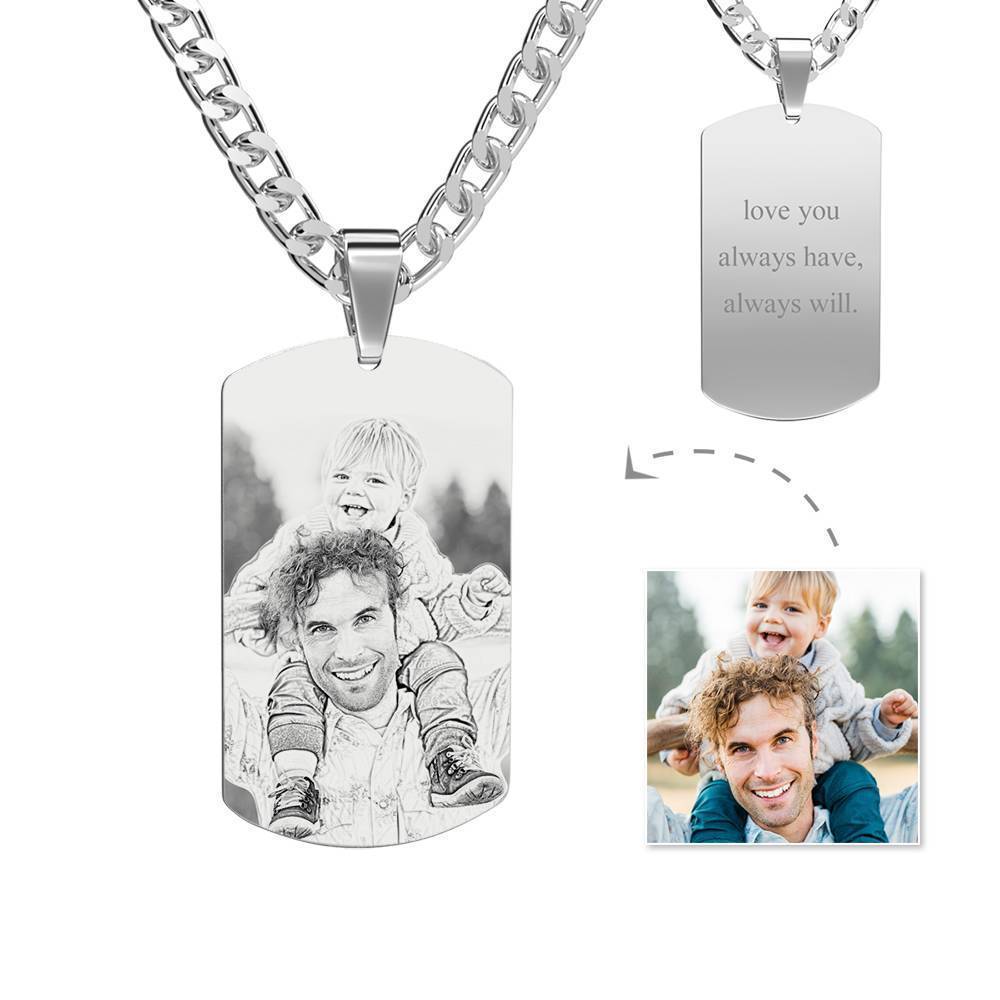 Photo Colliers Personnalisé Collier Gravé Personnalisé Pendentif Photo Gravé