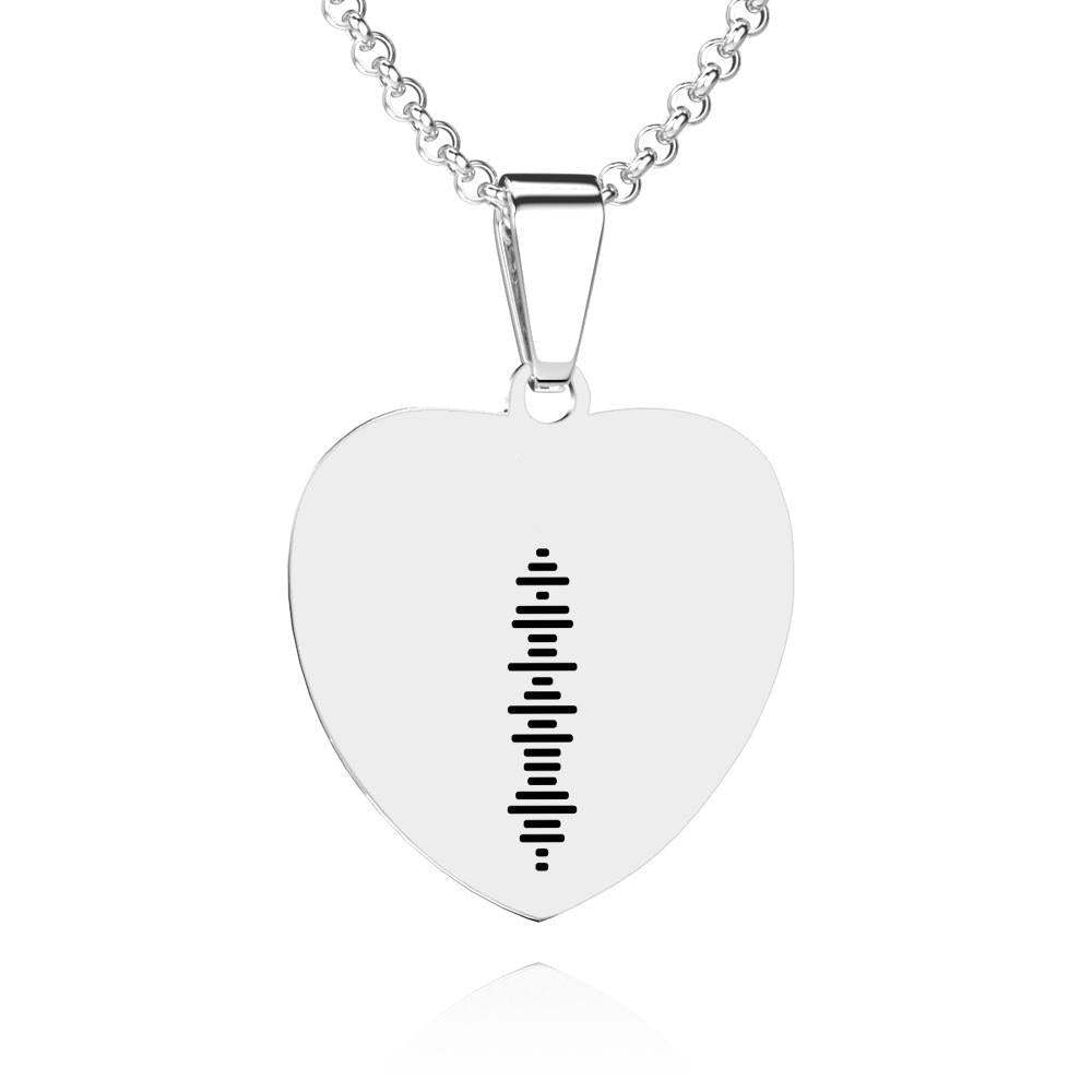 Numérisable Musique Code Collier Gravé Coeur Tag Collier Personnalisé Musique Chanson Collier Cadeaux Pour Petite Amie