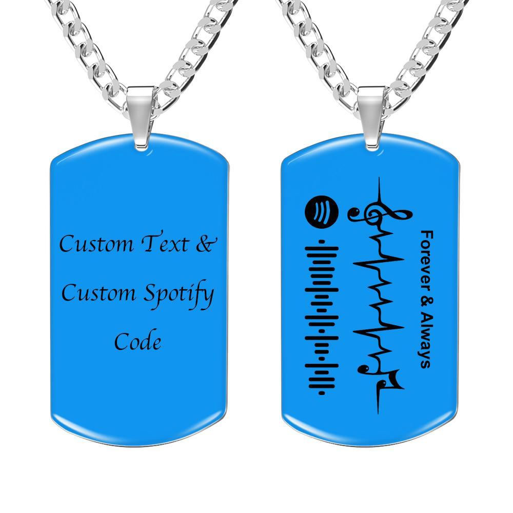 Collier De Code Spotify Personnalisé Collier D'étiquette Gravée Personnel De La Musique - soufeelfr