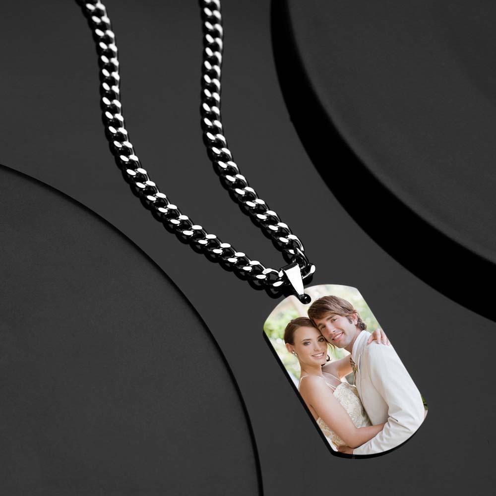 Collier Homme Collier Gravé Photo Musique Code Collier Style Optionnel Cadeaux Pour Lui - soufeelfr