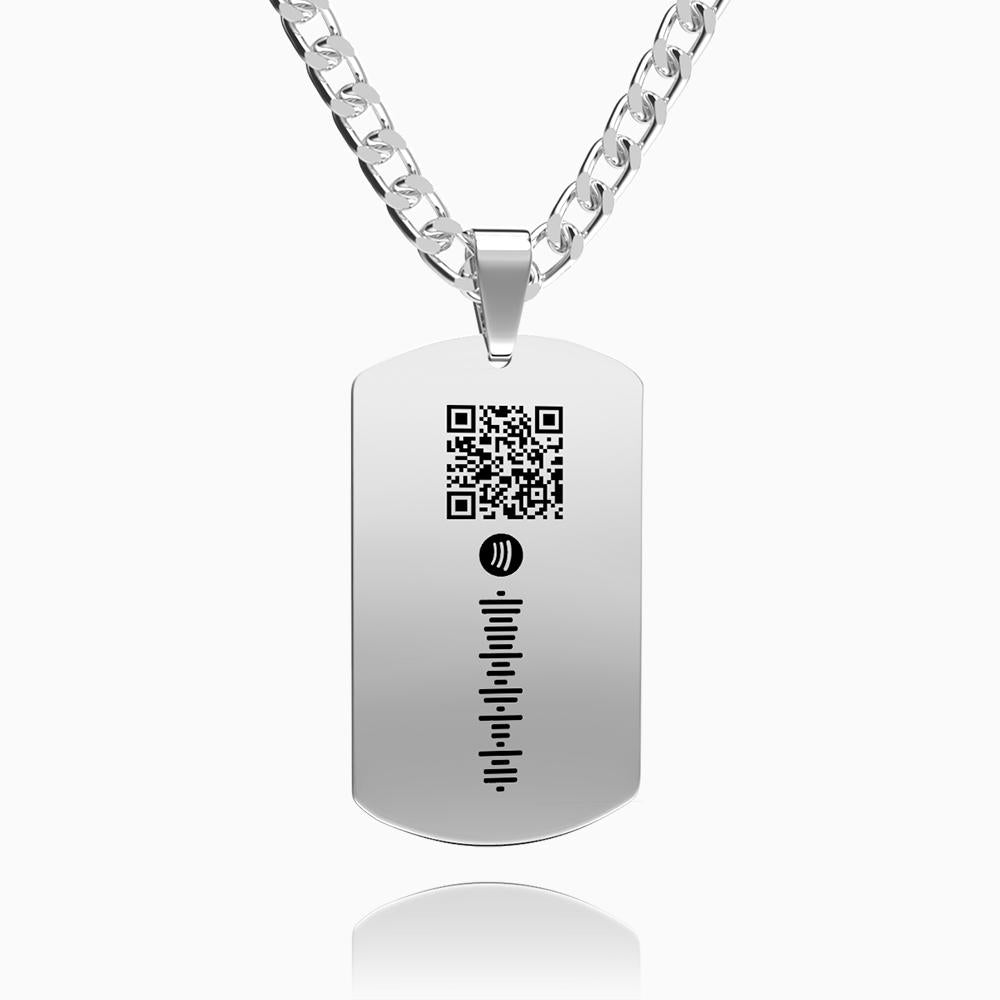 Collier Photo Personnalisé Collier Code Spotify Collier Doge Tag Homme - soufeelfr
