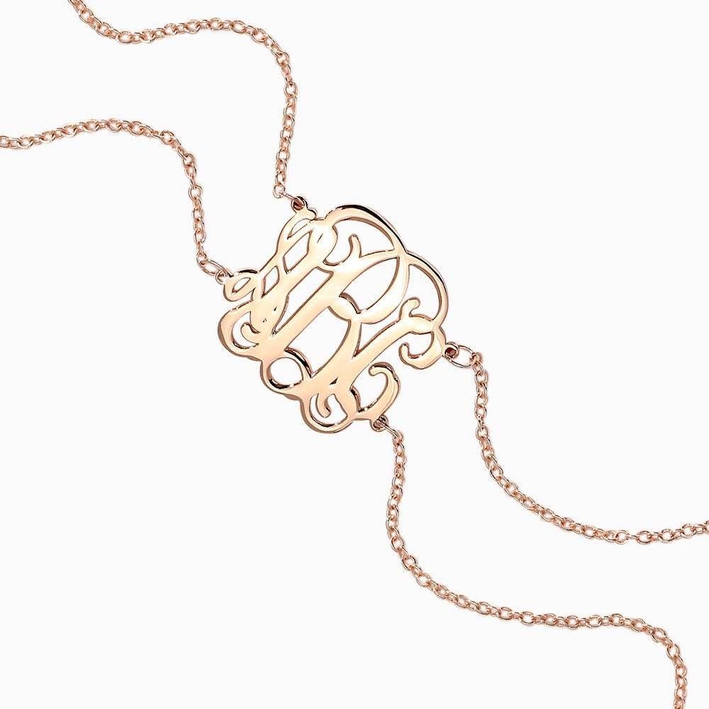 Collier Prenom Choker Monogramme En Argent Plaqué Or Rose