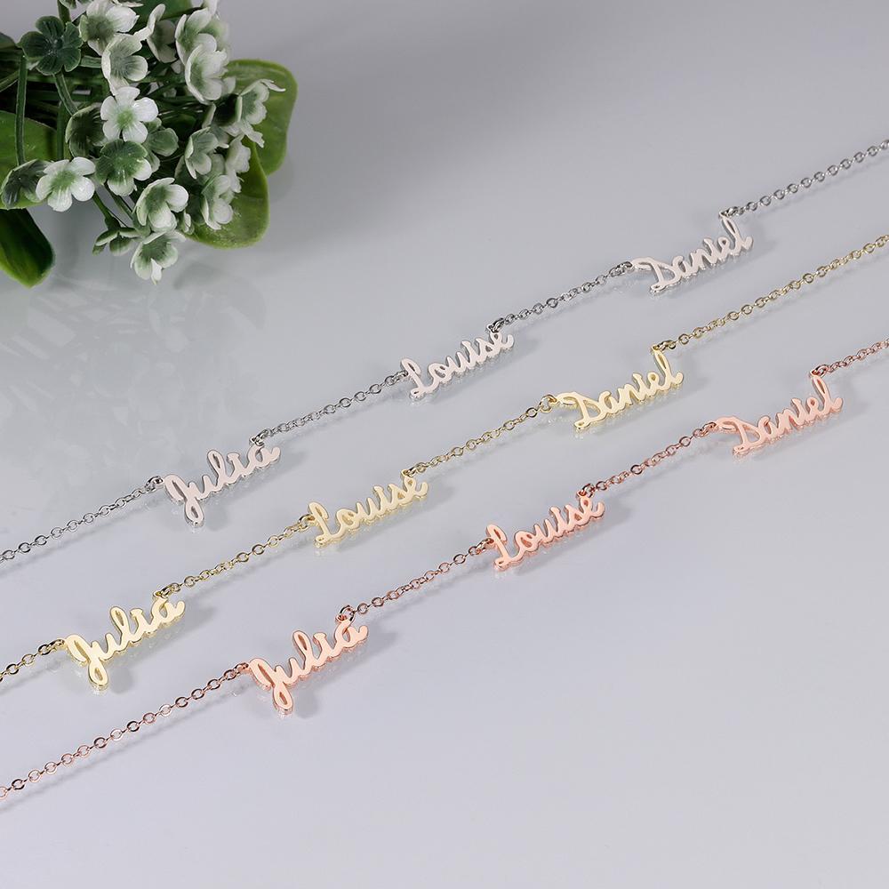 Collier Prenom Collier Personnalisé Trois Noms élégant