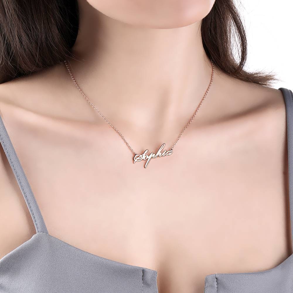Collier Prenom Collier Prénom Personnalisé En Argent Plaqué Or Rose