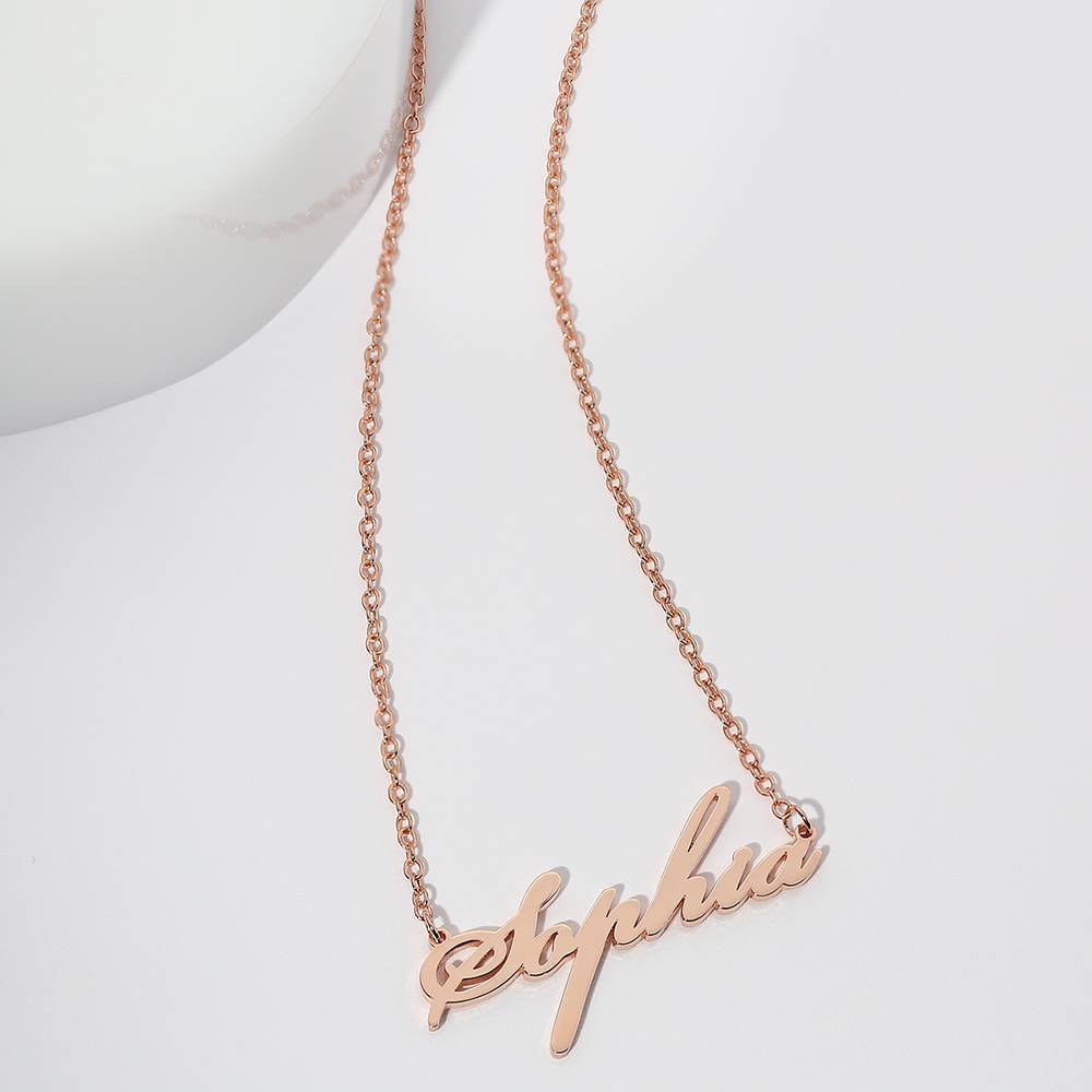 Collier Prenom Collier Prénom Personnalisé En Argent Plaqué Or Rose