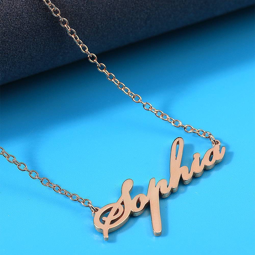 Collier Prenom Collier Prénom Personnalisé En Argent Plaqué Or Rose