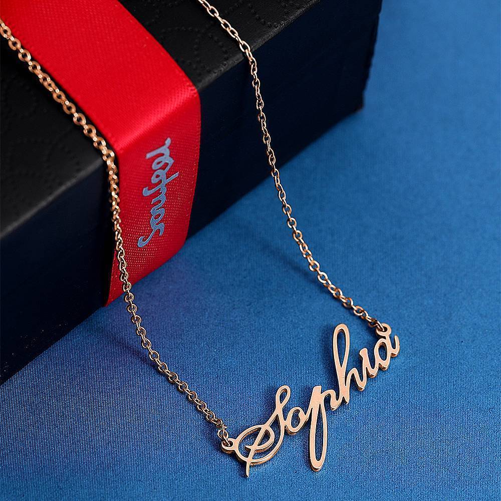 Collier Prenom Collier Prénom Personnalisé En Argent Plaqué Or Rose