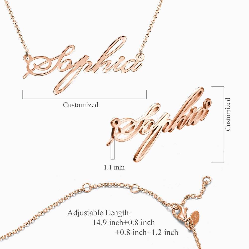 Collier Prenom Collier Prénom Personnalisé En Argent Plaqué Or Rose