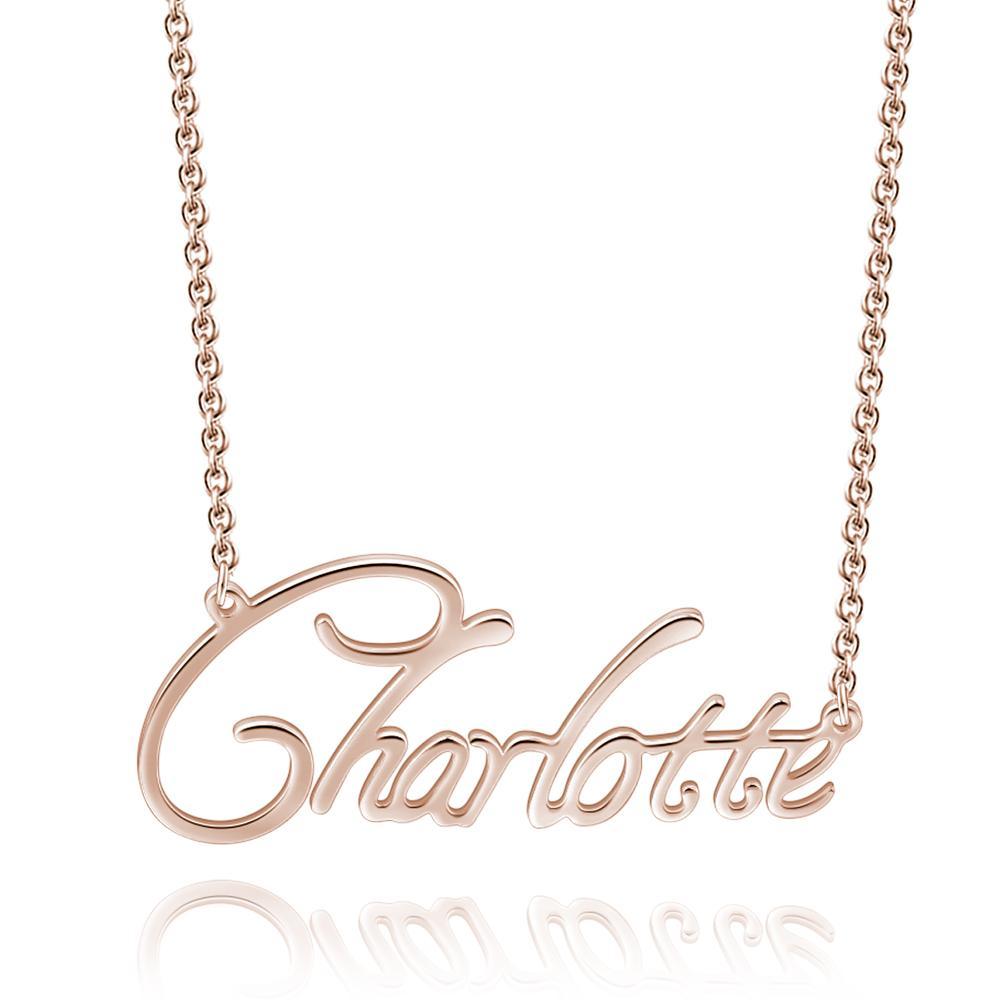 Collier Prenom Collier Prénom Personnalisé En Argent Plaqué Or Rose