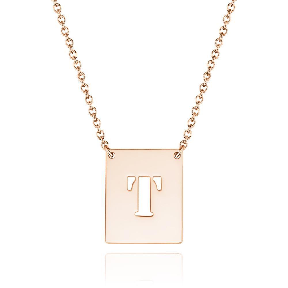 Collier Prenom Collier Personnalisé Collier Homme Cha?ne épaisse Lettre Initiale - Plaqué Or Rose