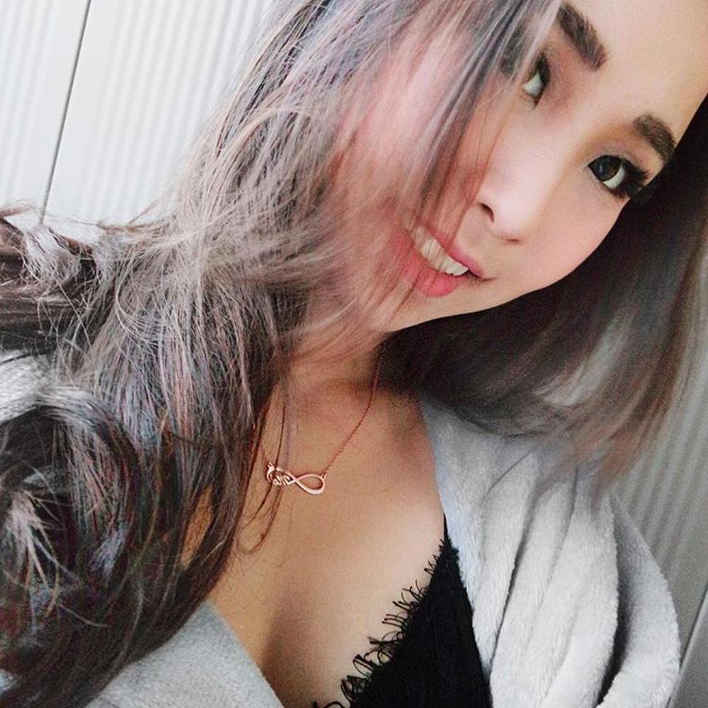 Collier Prenom Collier Prénom Infini  En Argent Plaqué Or Rose