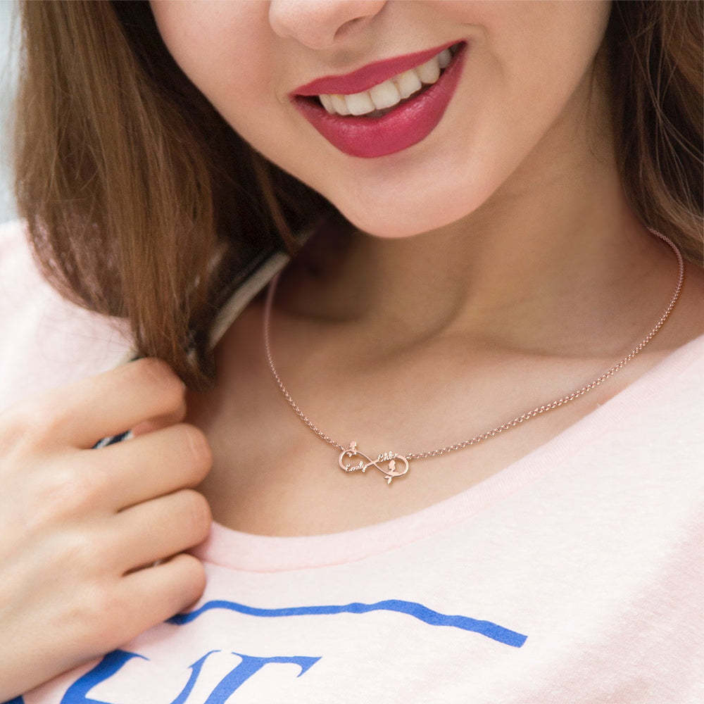 Collier Prenom Collier Prénom Personnalisé Collier Symbole Infini Sirène