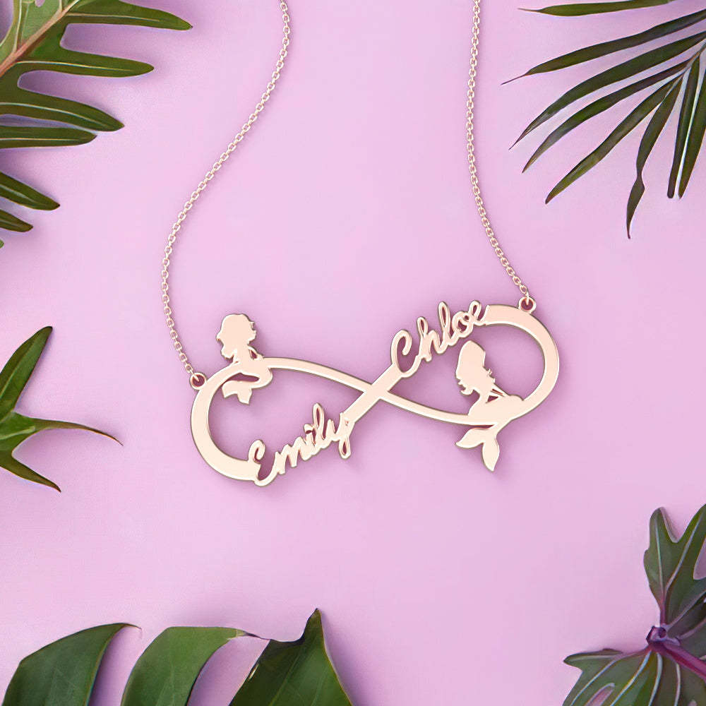 Collier Prenom Collier Prénom Personnalisé Collier Symbole Infini Sirène