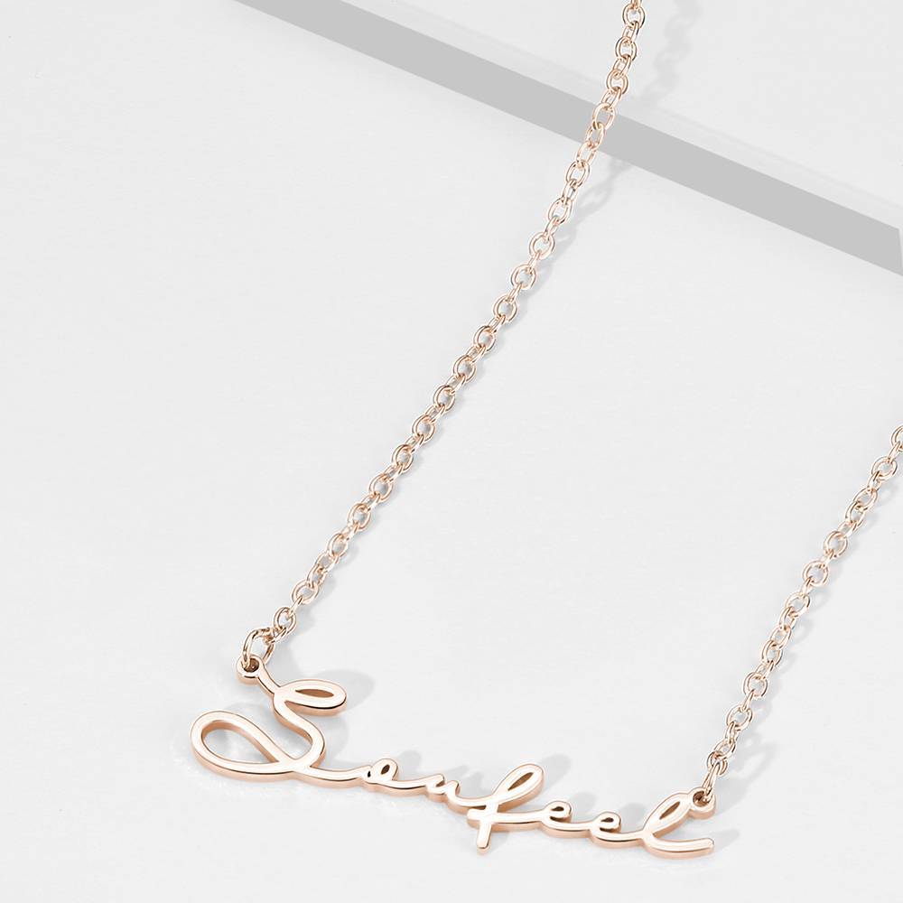 Collier Prenom Collier Monogramme Personnalisé En Or Rosé Plaqué Argent Massif 925