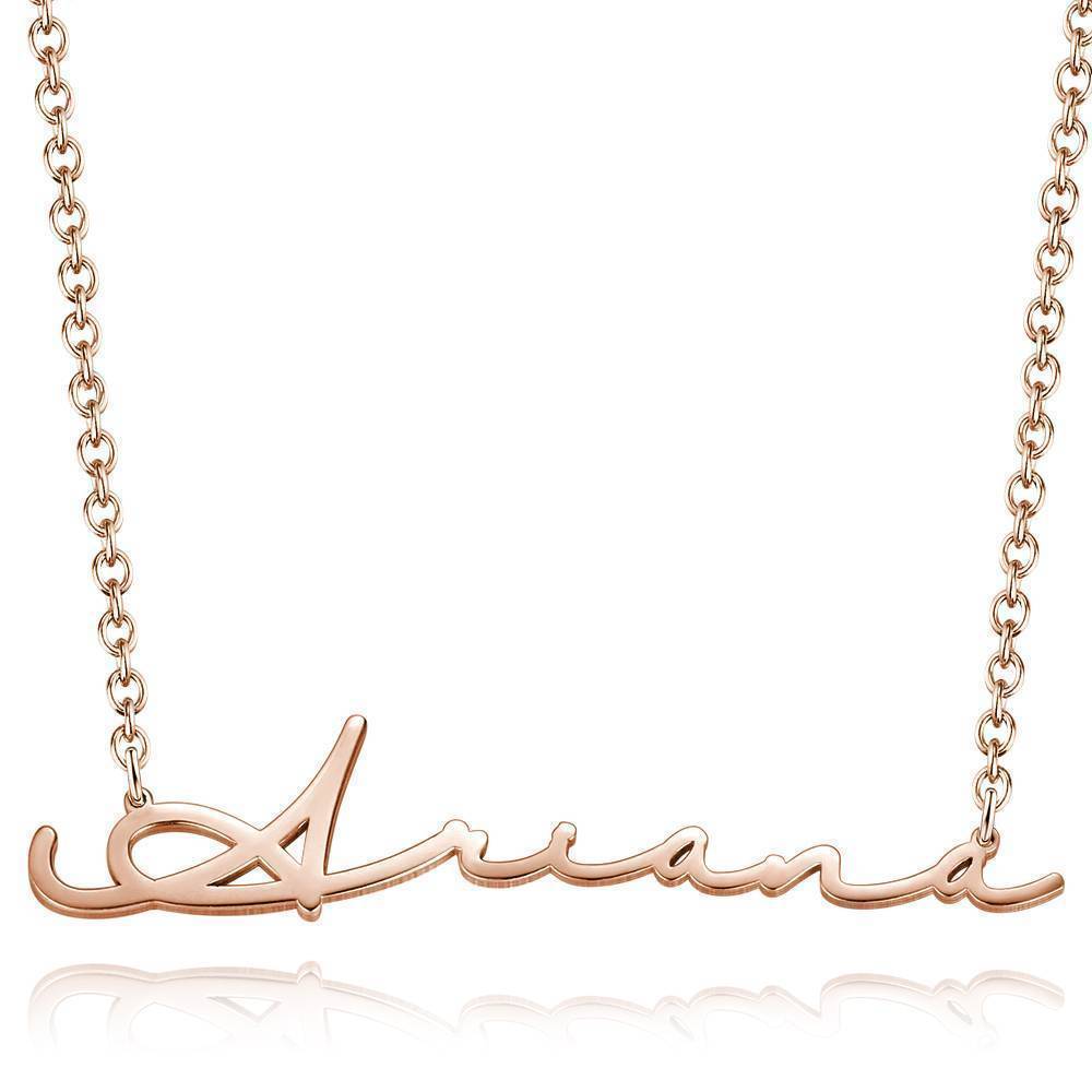 Collier Prenom Collier Avec Nom De Style Signature, Cadeaux Uniques En Argent