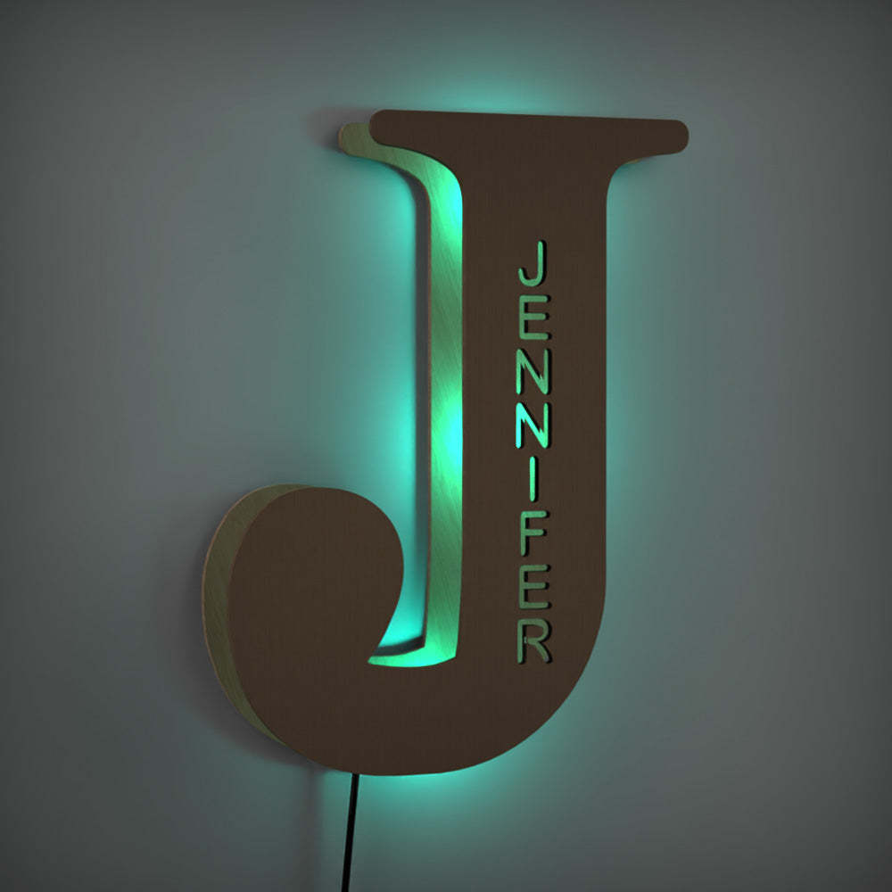 Créatif En Bois Jusqu'à Lettre Nom Signe Lampe Panneau D'affichage Lampe Lampe Veilleuse