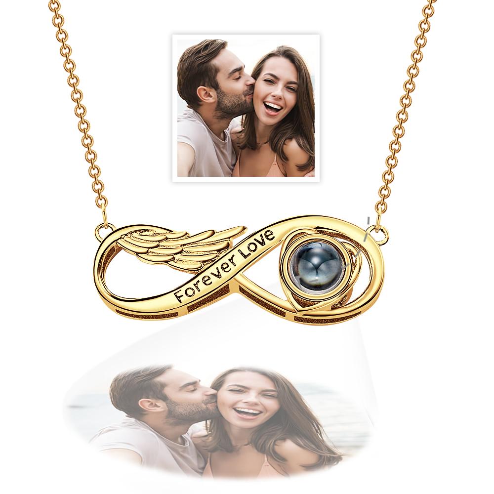Collier Projection Personnalisé Infinite Forever Love Angel Wings Gifts - soufeelfr