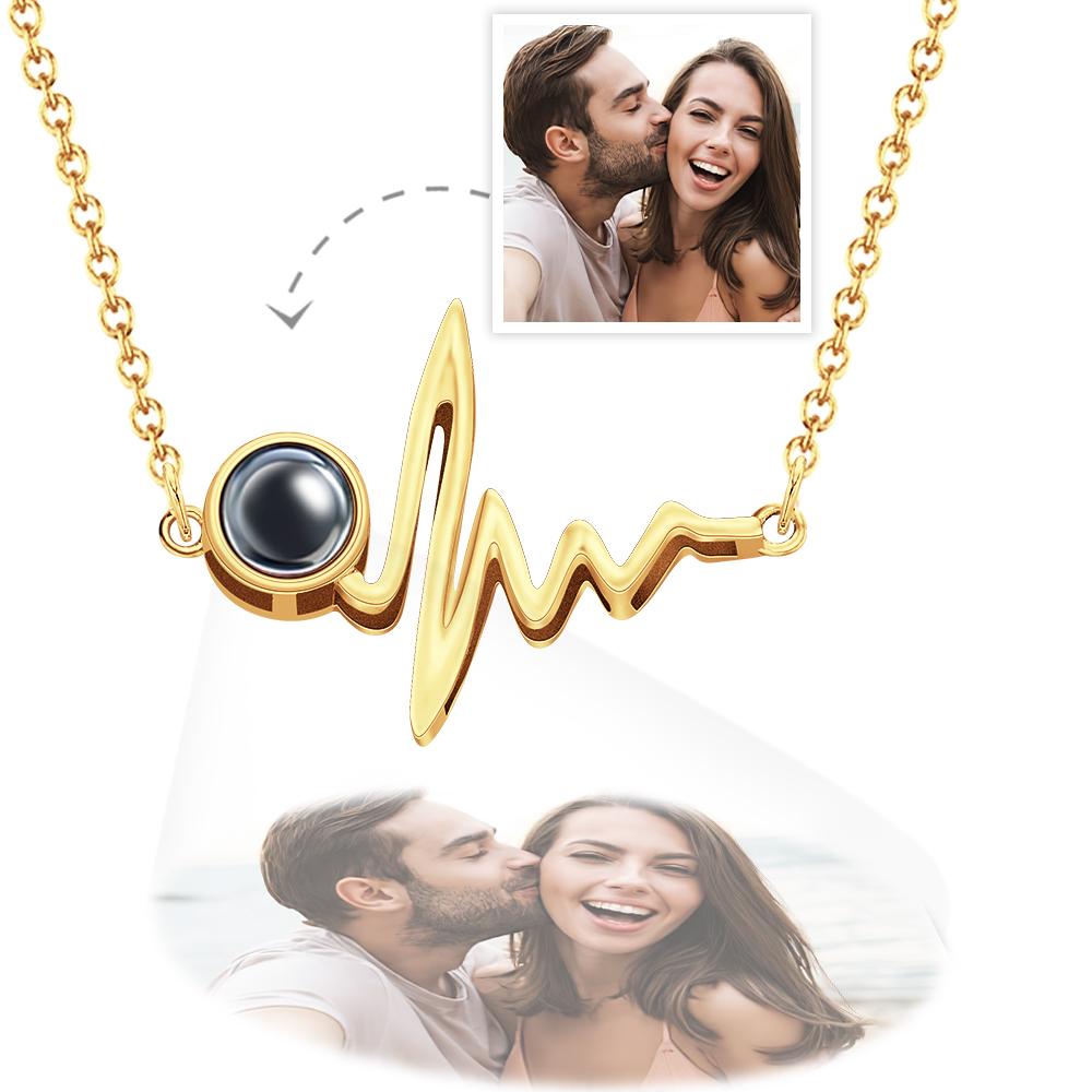 Collier De Projection De Photo Personnalisé Collier De Projection De Photo Heartbeat Cadeau Créatif - soufeelfr