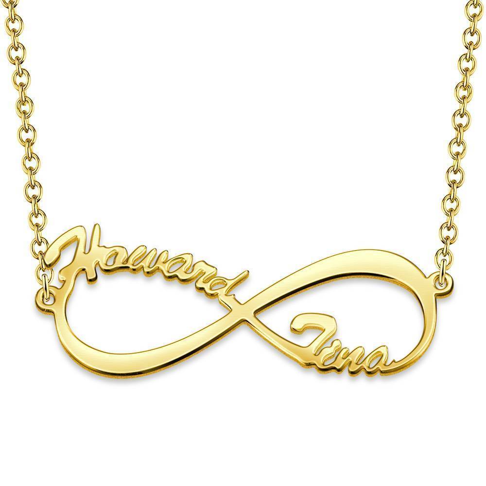 Collier Prenom Collier Prénom Infini Quatre Noms Plaqué Or Rose - Argent