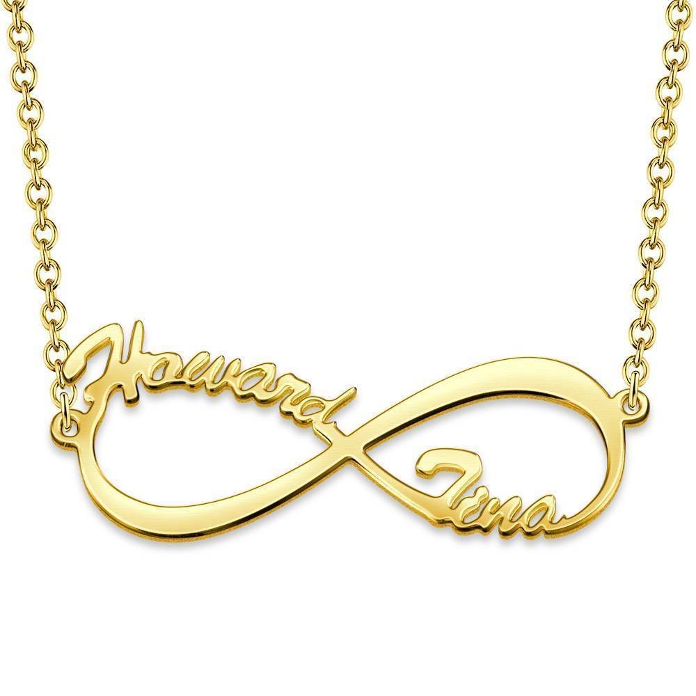 Collier Prenom Collier Prénom Infini En Argent Plaqué Or 14k