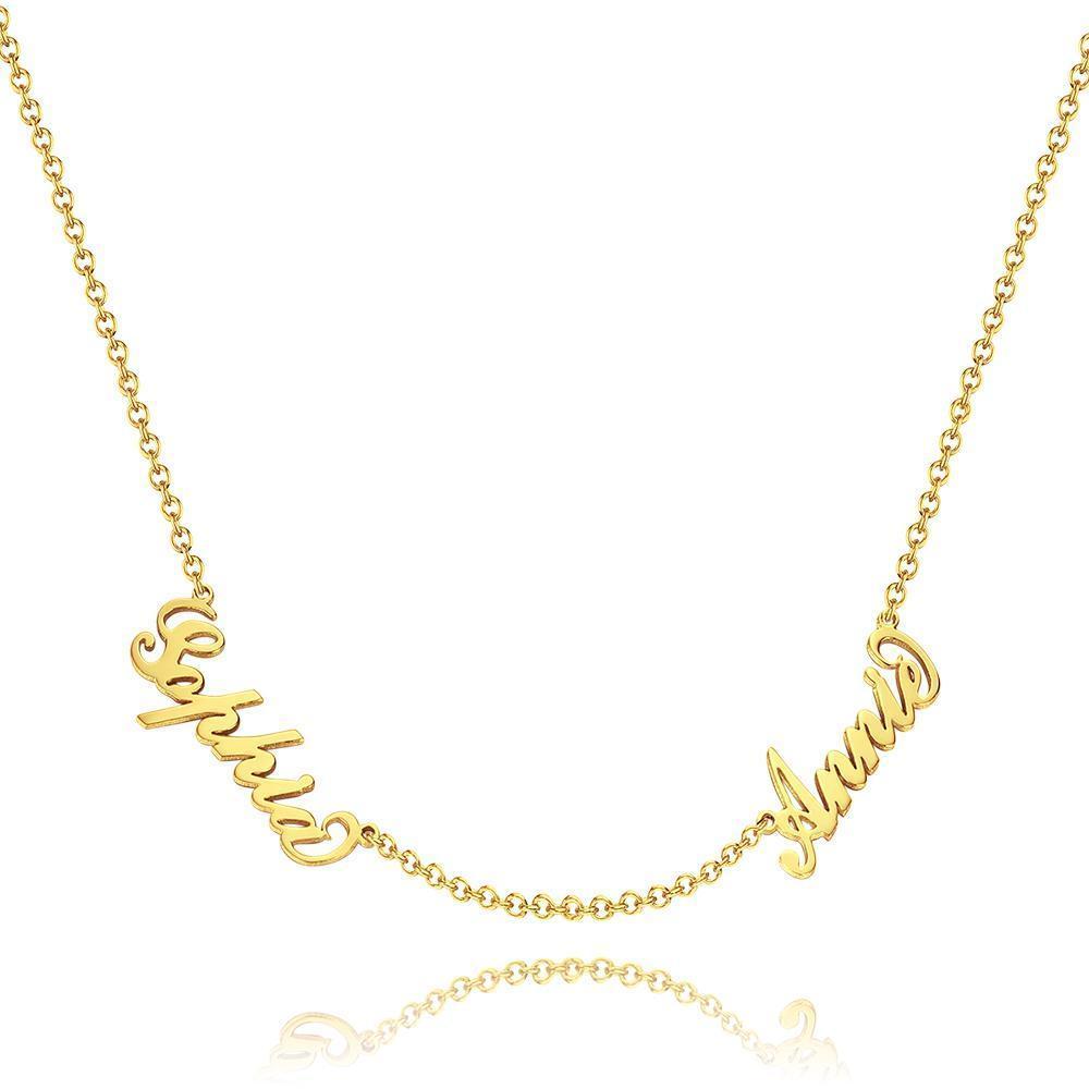 Collier Prenom Collier Prénom  De Famille , Trois Noms Cadeaux Pour Maman 14k Plaqué Or