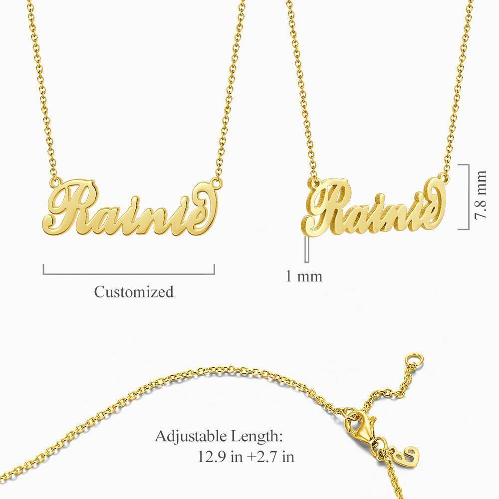 Collier Prenom Collier Prénom Pour Enfant De Style "Carrie" Plaqué Or 14k