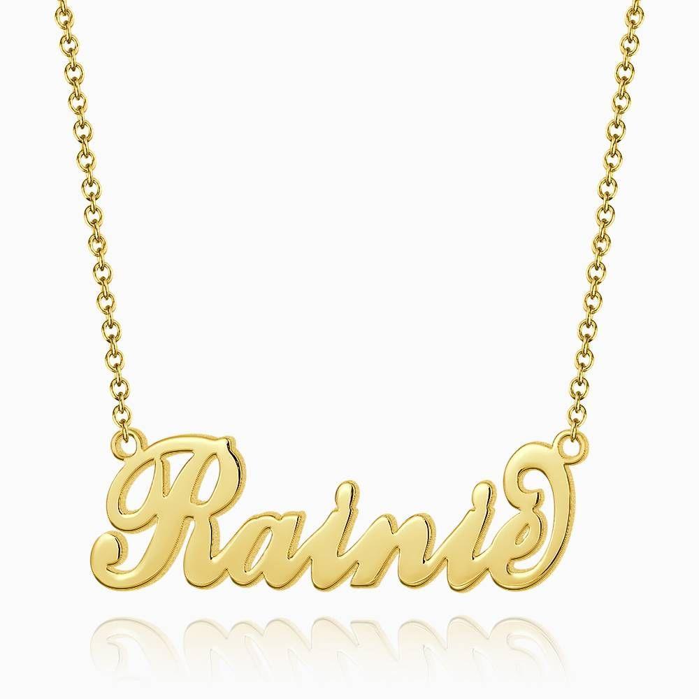Collier Prenom Collier Prénom Pour Enfant De Style "Carrie" Plaqué Or 14k