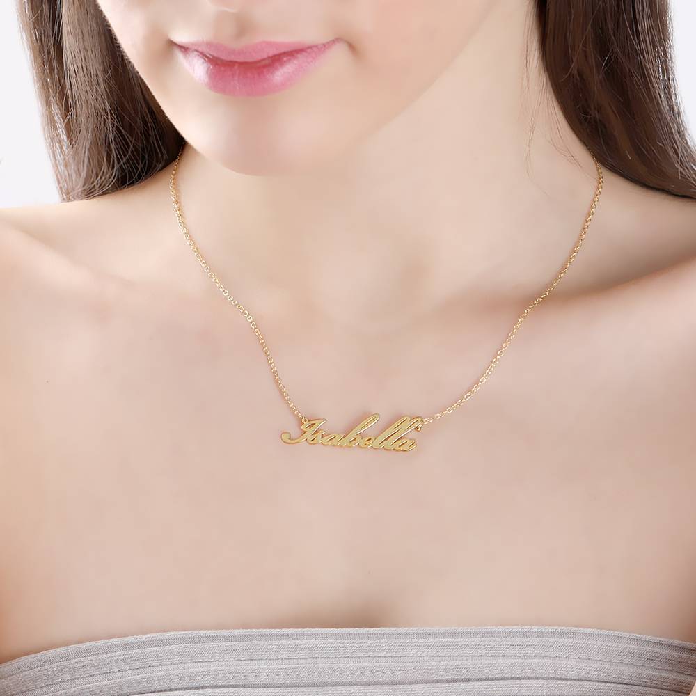 Collier Prenom Collier Prénom Personnalisé En Argent Plaqué Or 14k