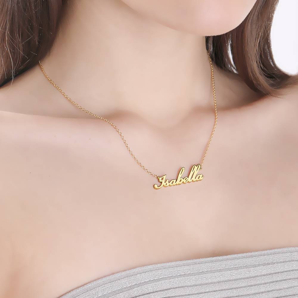 Collier Prenom Collier Prénom Personnalisé En Argent Plaqué Or 14k