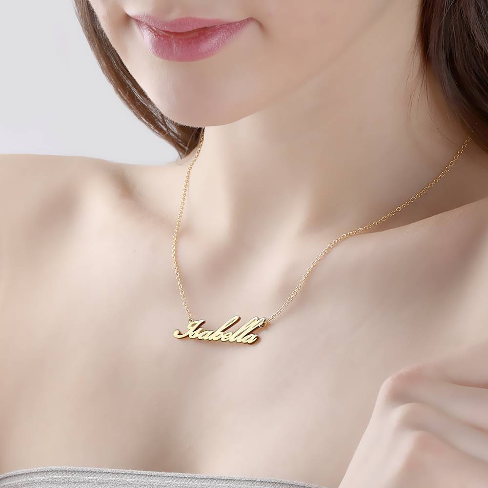 Collier Prenom Collier Prénom Personnalisé En Argent Plaqué Or 14k