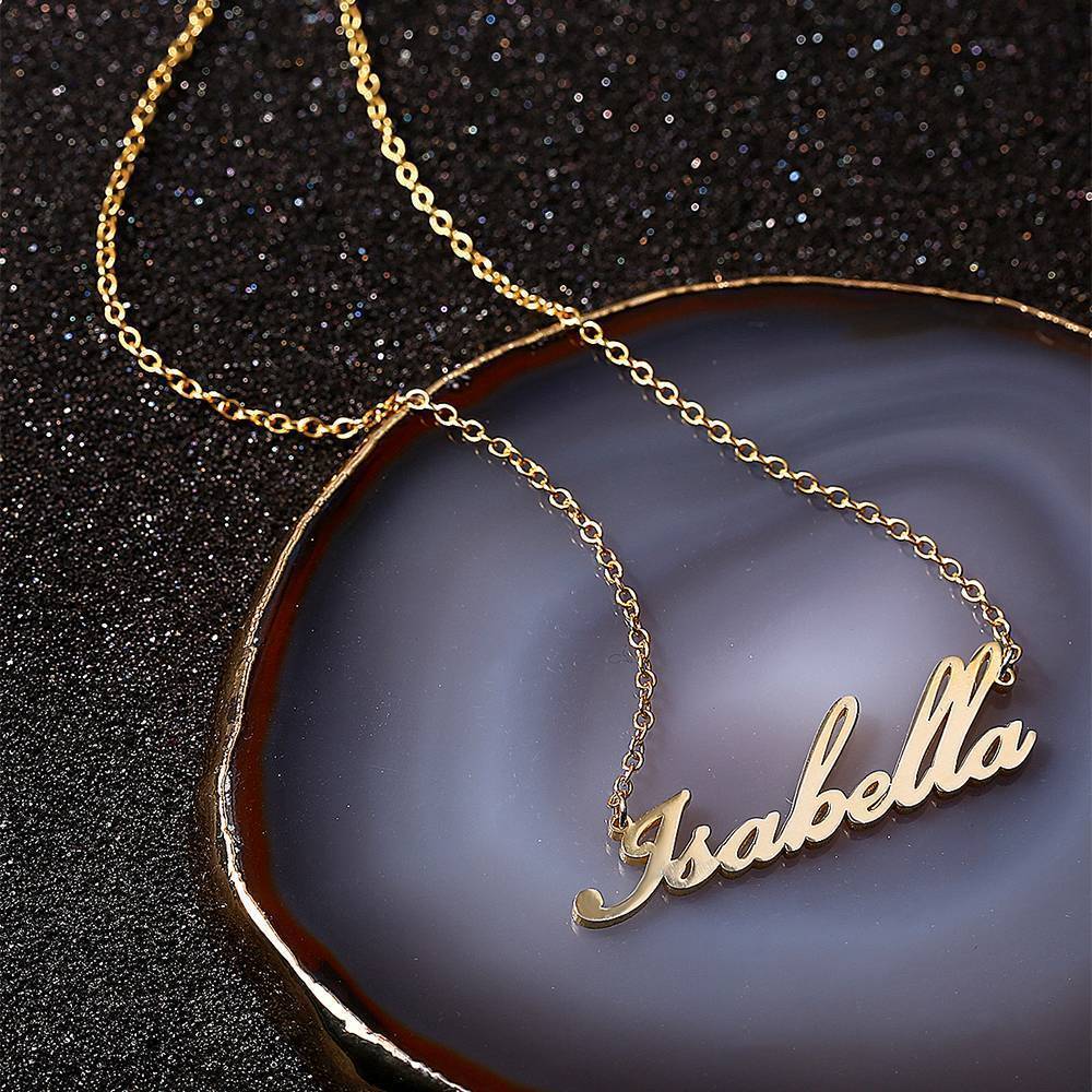 Collier Prenom Collier Prénom Personnalisé En Argent Plaqué Or 14k