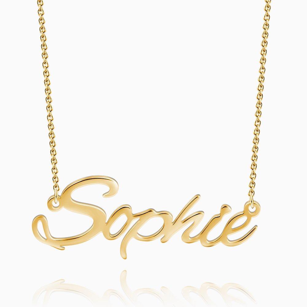 Collier Prenom Collier Prénom Personnalisé En Argent Plaqué Or 14k