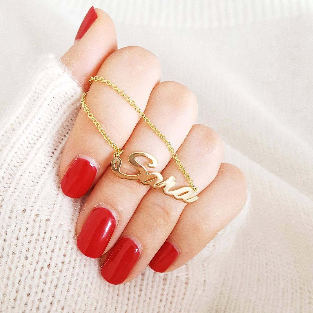 Collier Prenom Collier Prénom Personnalisé En Argent Plaqué Or 14k