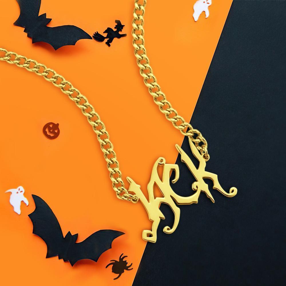 Collier Prenom Nom Collier Collier Personnalisé Cadeaux Design Spécial Argent Plaqué Or 14k