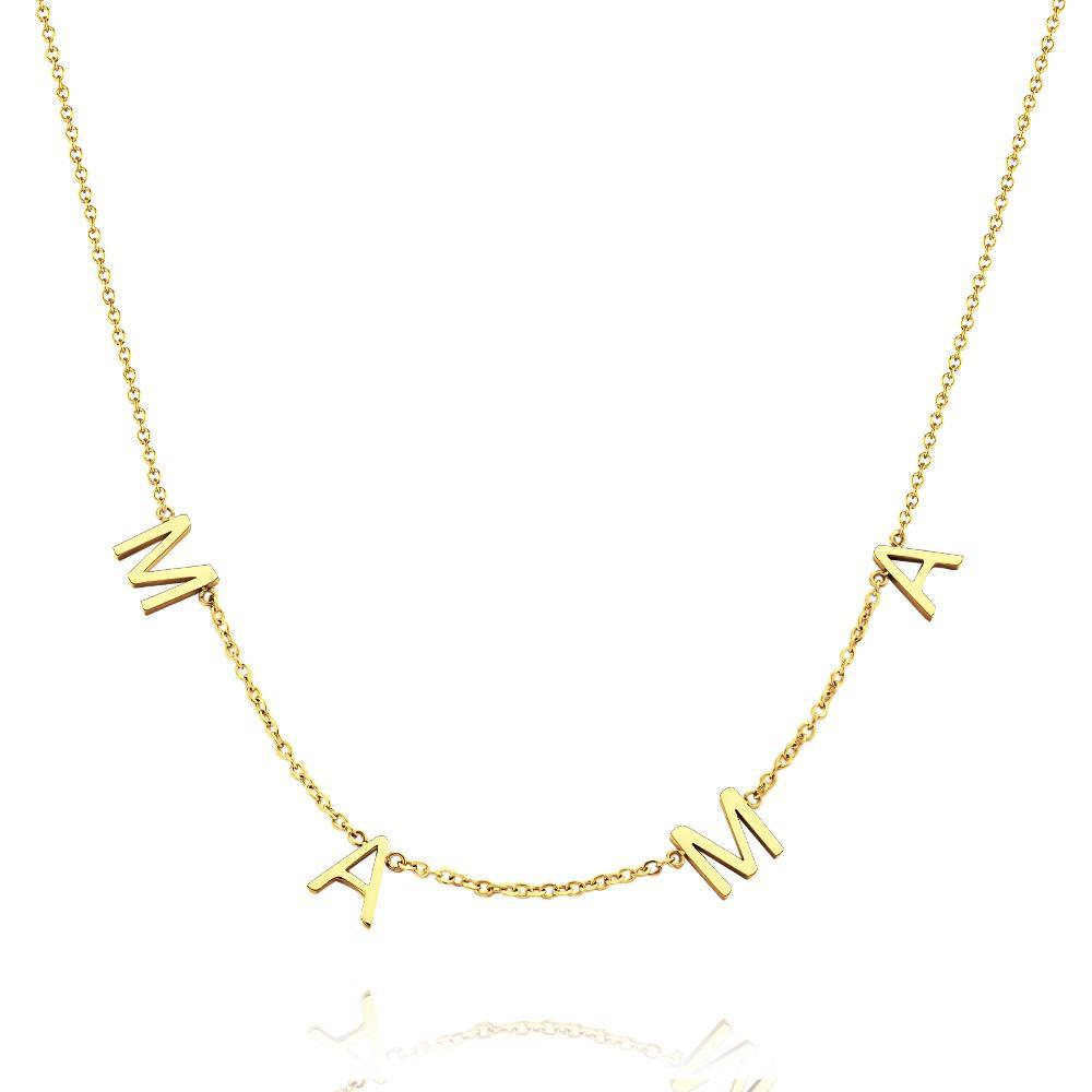 Collier Prenom Collier gravé personnalisé avec 4 lettres. Cadeaux souvenirs créatifs.