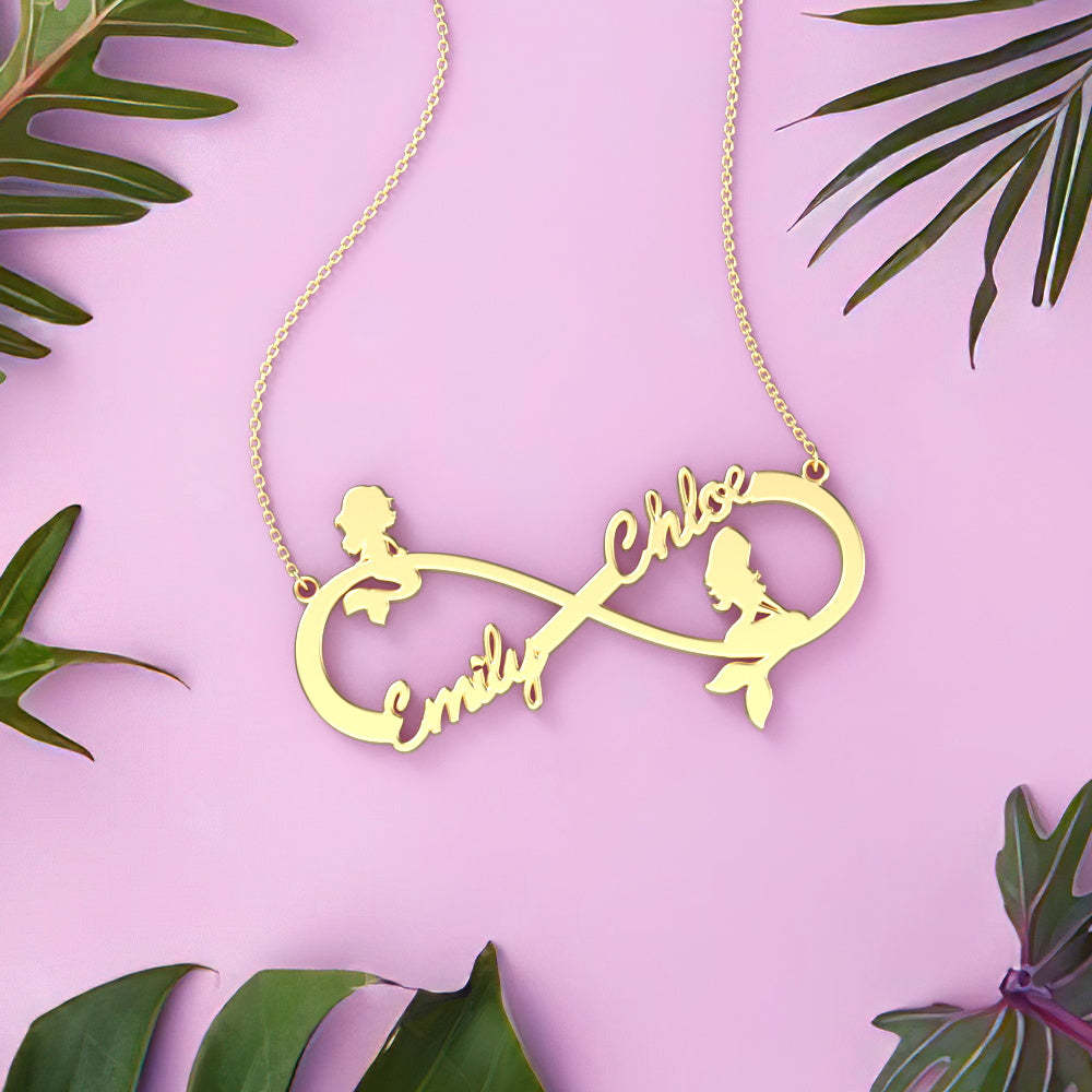 Collier Prenom Collier Prénom Personnalisé Collier Symbole Infini Sirène