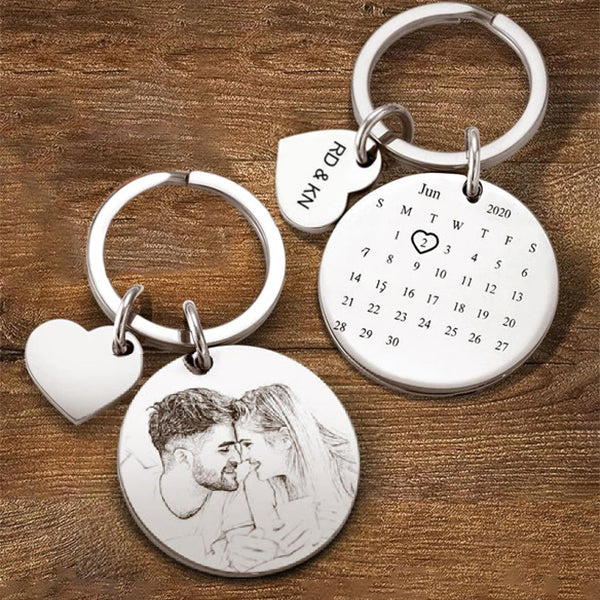 Porte-clés Decalendrier Personnalisé Marqueur De Date Significatif Cadeaux Pour Les Couples