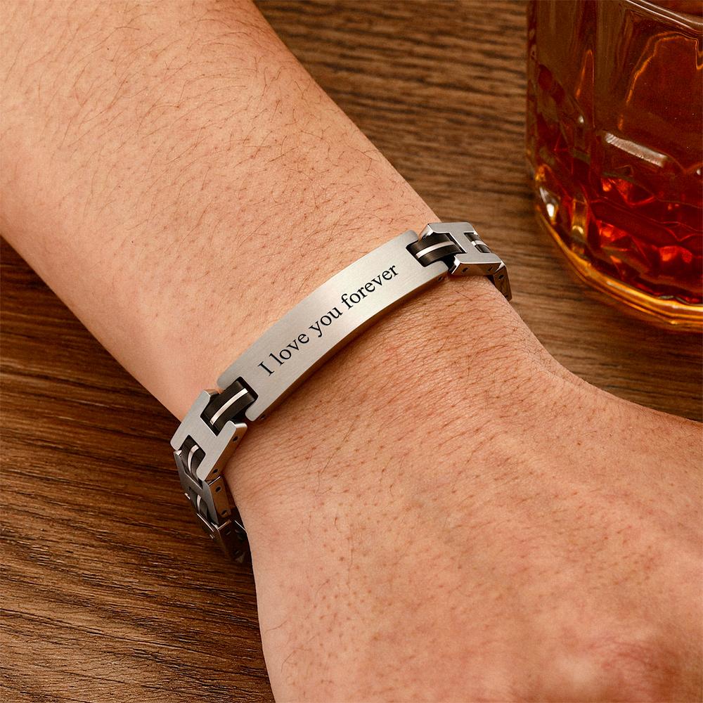 Bracelet Personnalisé Bracelet Pour Homme Gravé Sur Mesure Bracelet Pour Homme, Cadeaux Commémoratifs Pour Petit Ami