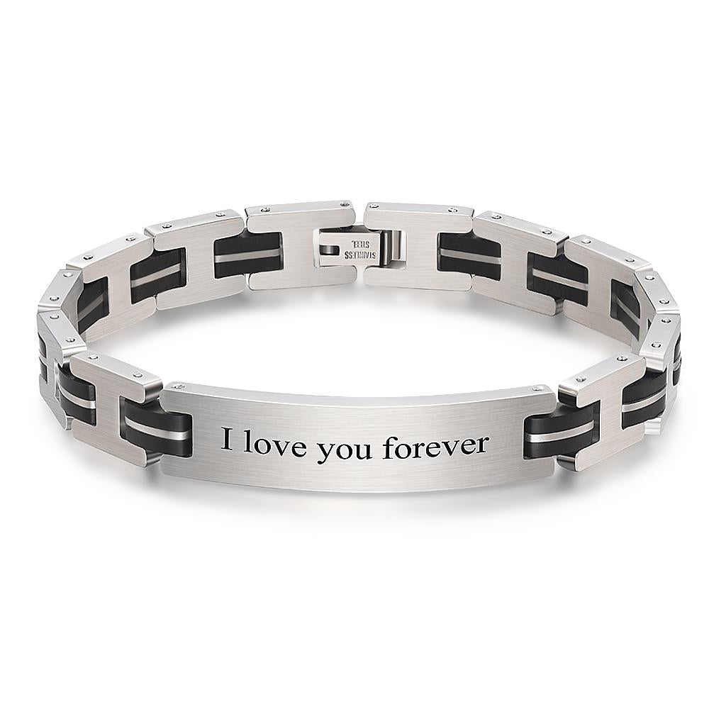 Bracelet Personnalisé Bracelet Pour Homme Gravé Sur Mesure Bracelet Pour Homme, Cadeaux Commémoratifs Pour Petit Ami