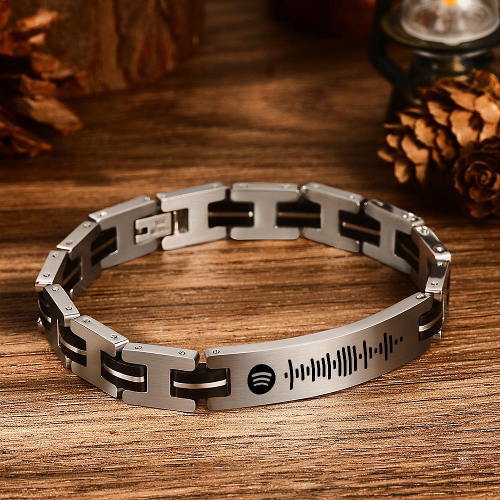 Bracelet Personnalisé Cadeaux de musique de bracelet de code de Spotify personnalisés scannables pour l'homme