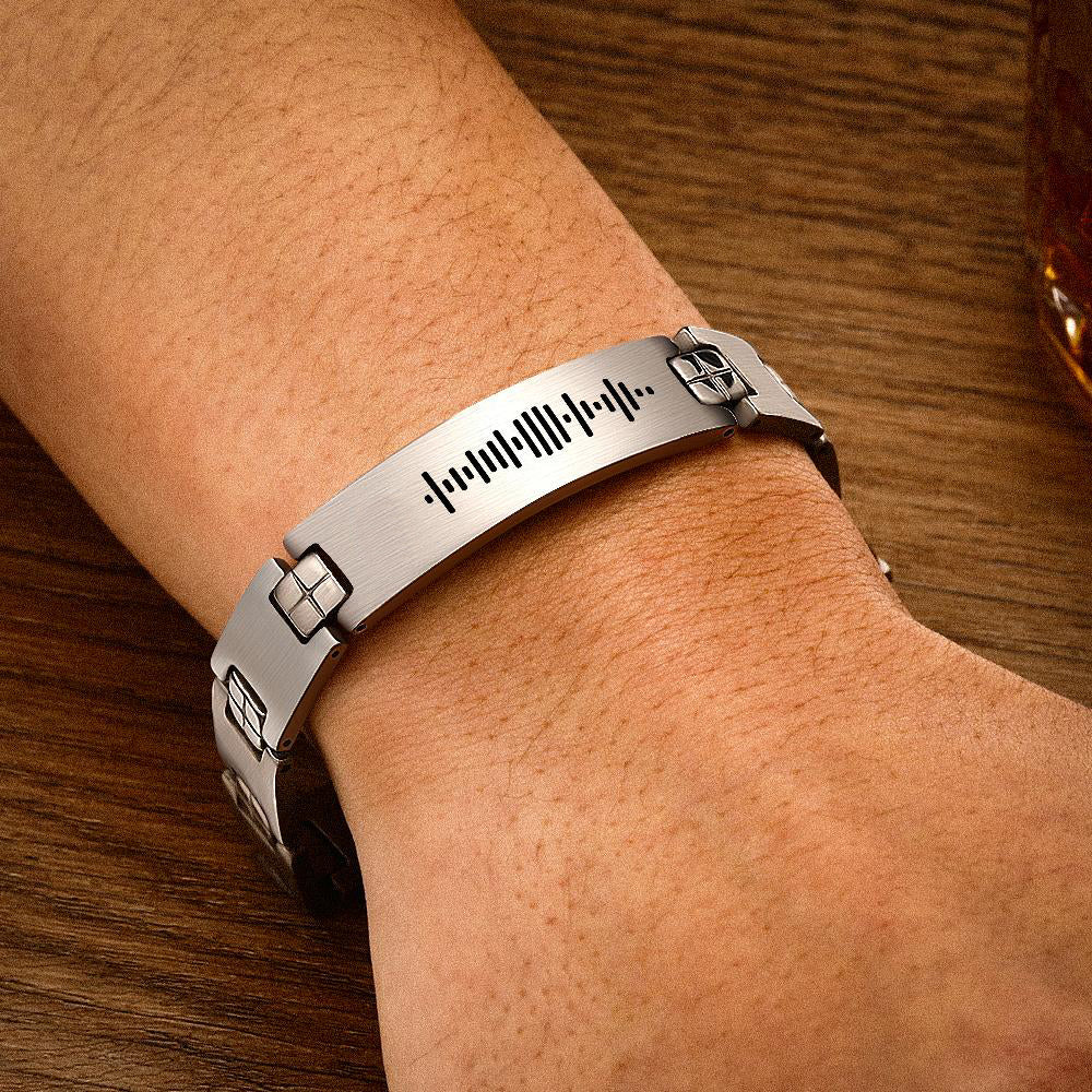Cadeau De Musique De Bracelet D'homme De Code De Musique Scannable Personnalisé