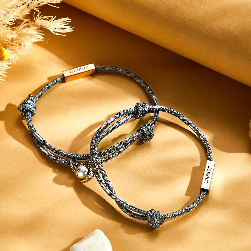 Bracelet Personnalisé Bracelets Gravés Personnalisés Bracelets Magnétiques Cadeaux Pour Couple