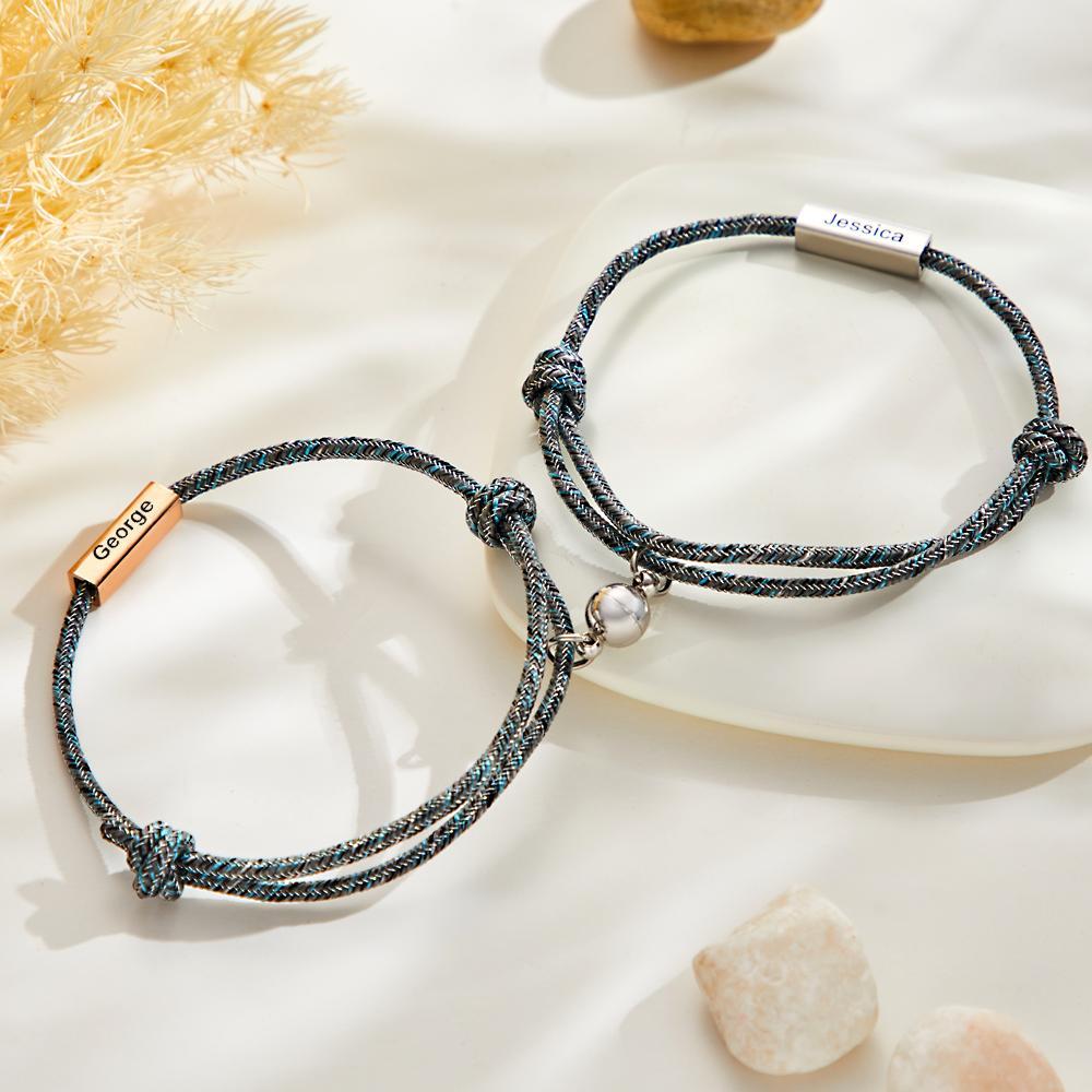 Bracelet Personnalisé Bracelets Gravés Personnalisés Bracelets Magnétiques Cadeaux Pour Couple