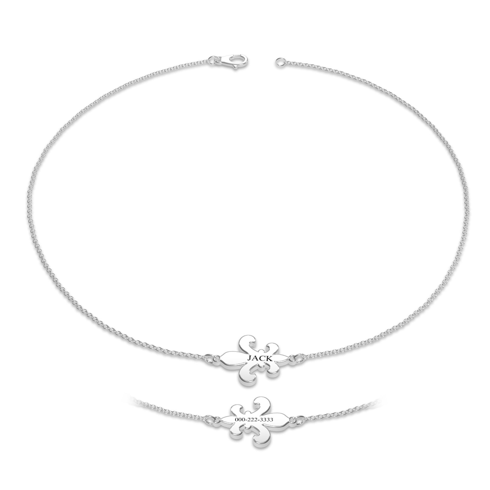 Bracelet Personnalisé Bracelet Gravé Personnalisé Bracelet Fleur De Luce Pour Petite Fille