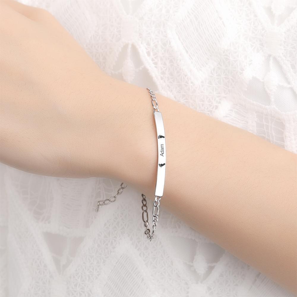 Bracelet Personnalisé Bracelet Gravé Personnalisé Épissage Chaîne Bar Bracelet