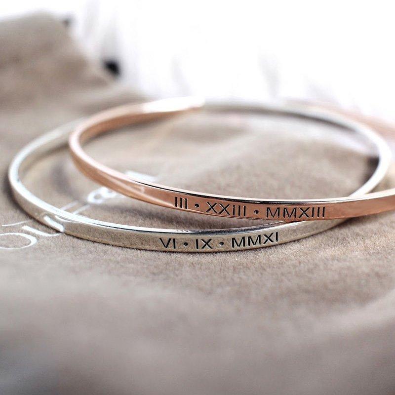 Bracelet Jonc Gravable En Argent