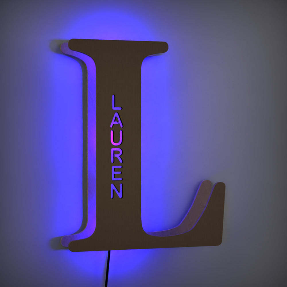 Créatif En Bois Jusqu'à Lettre Nom Signe Lampe Panneau D'affichage Lampe Lampe Veilleuse