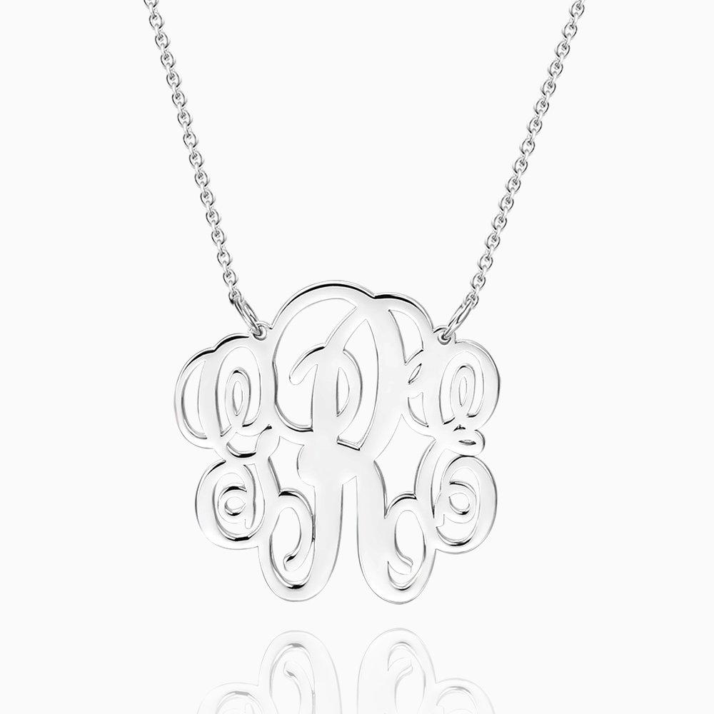 Collier Prenom Collier Monogramme Personnalisé Argent Massif 925